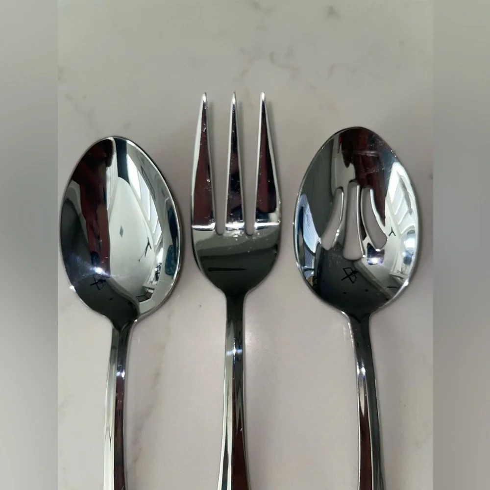 Heritage Mint LTD. 18/10 Stainless SERVING SET‎ Spoons and Fork Set of 3